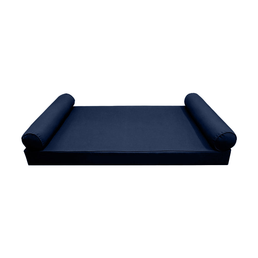 STYLE 5 - Mattress & Pillow Bolster for Outdoor Indoor Daybed Porch Swing Bed Piped Trim Full Size AD101 | COVERS ONLY |