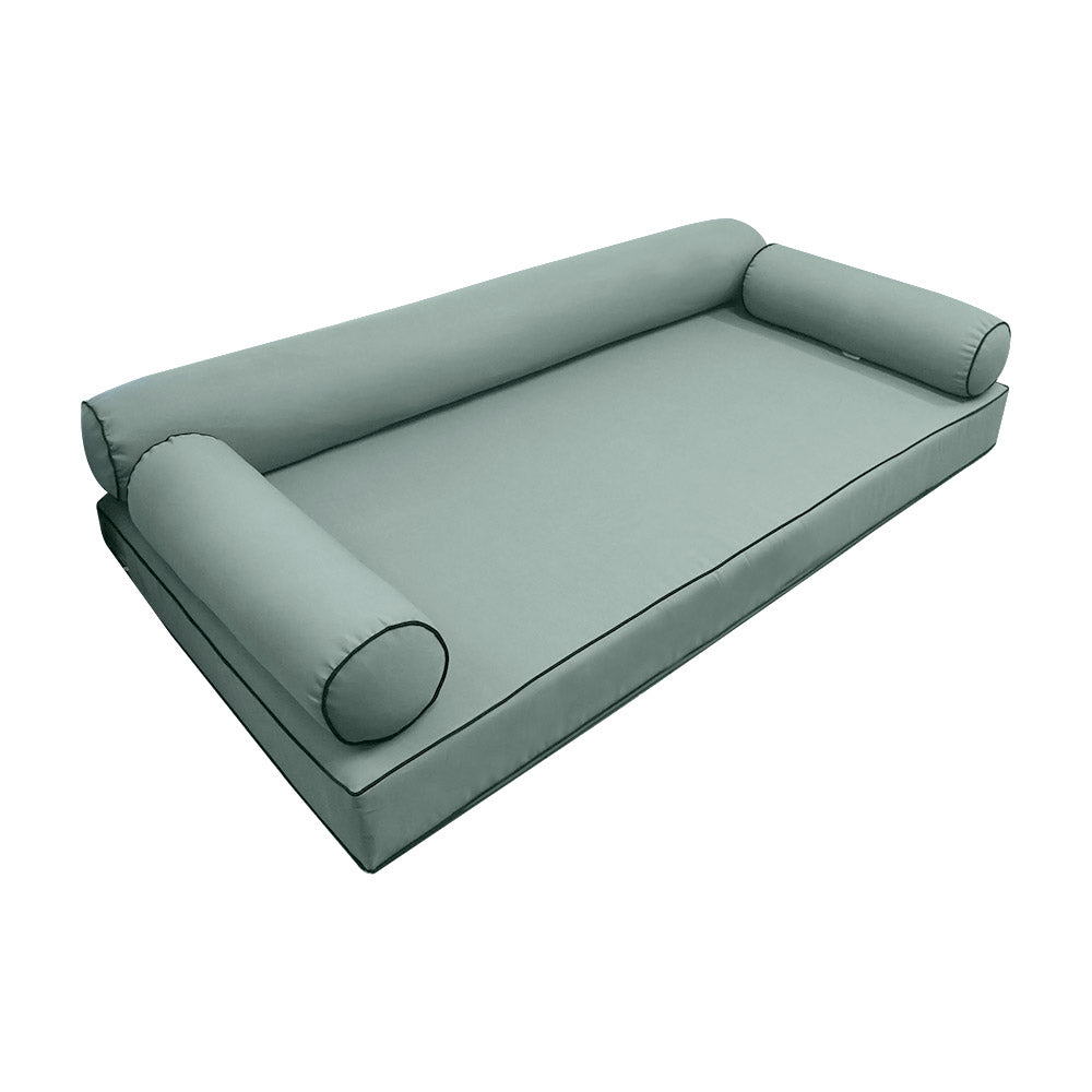 Modern outdoor daybed cushion set with two bolsters and two pillows, ideal for patio, porch, or indoor lounge spaces. — cover only