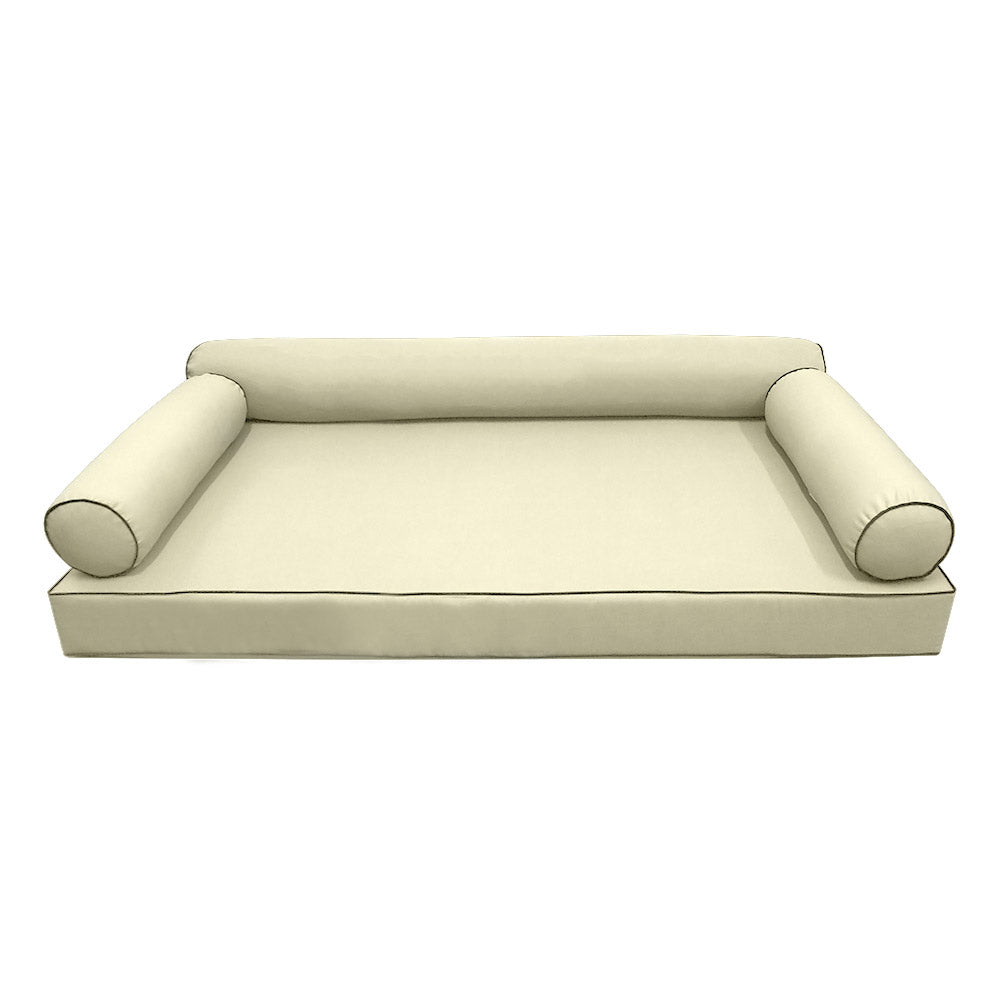 STYLE 6 - Mattress & Pillow Bolster Cushion Cover and Insert for Outdoor Indoor Daybed Porch Swing Bed Crib Size
