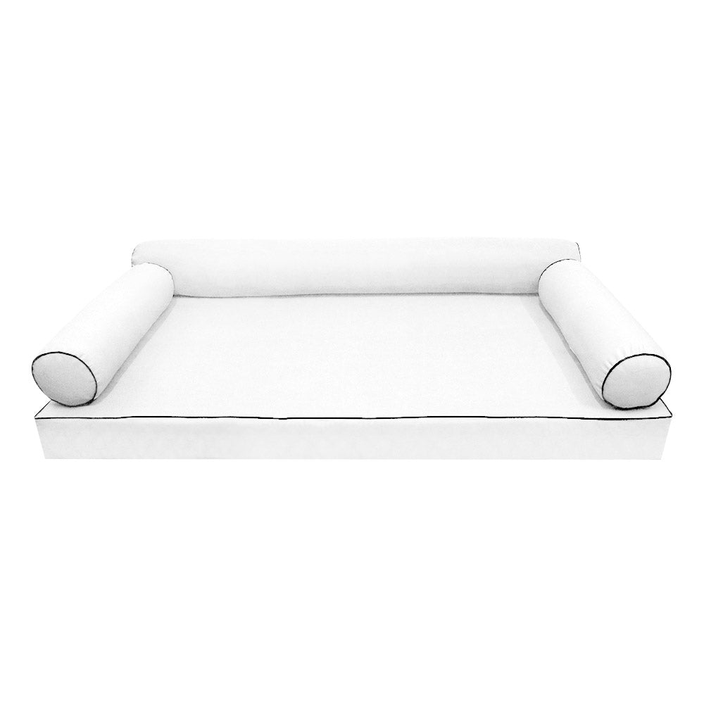 STYLE 6 - Mattress & Pillow Bolster Cushion Cover and Insert for Outdoor Indoor Daybed Porch Swing Bed Twin Size