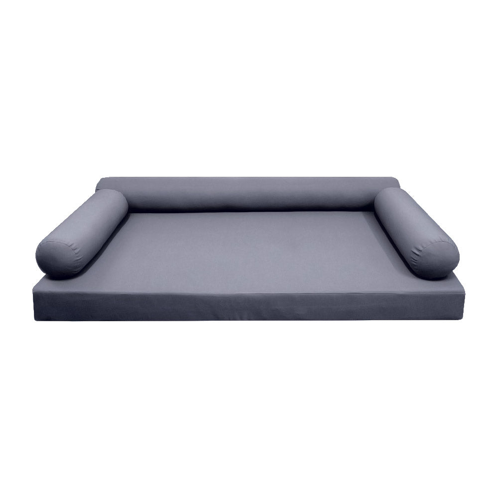 Style6 Twin-XL Size 4PC Knife Edge Outdoor Daybed Mattress Cushion Bolster Pillow Slip Cover COMPLETE SET AD001