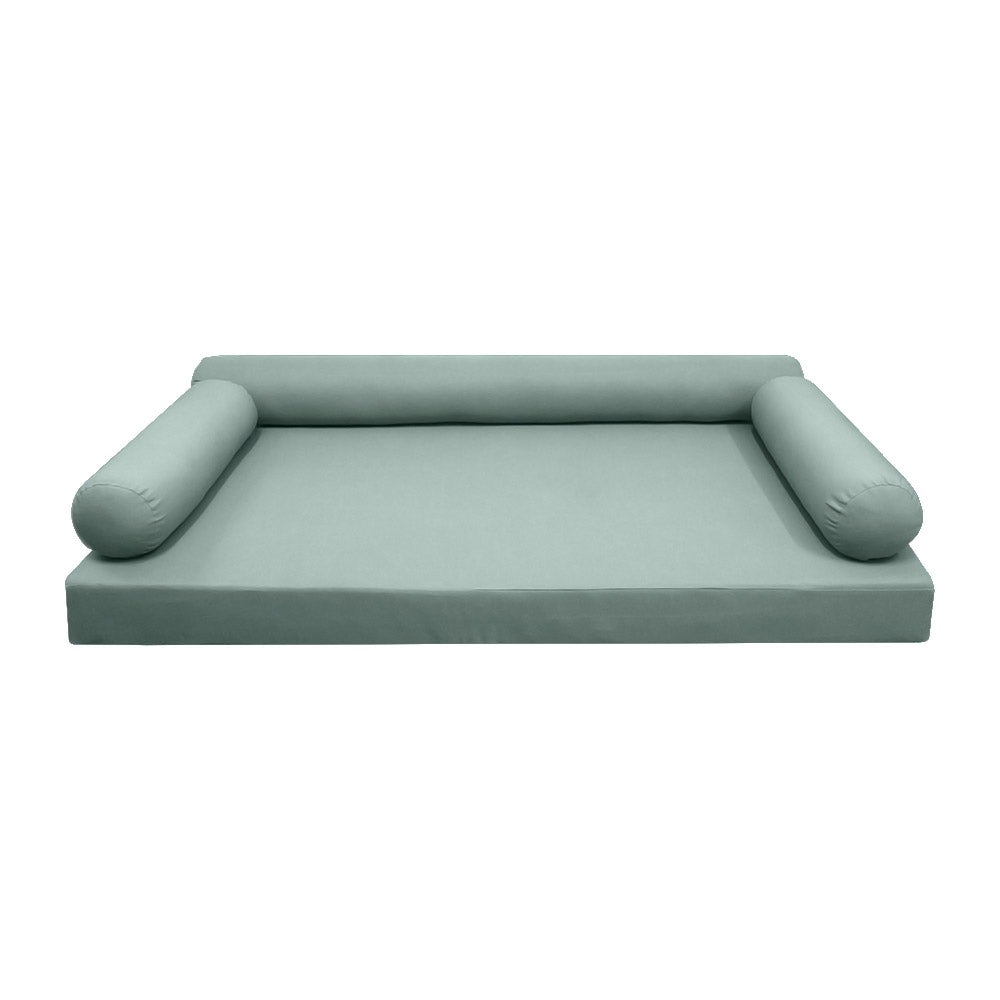 Style6 Twin-XL Size 4PC Knife Edge Outdoor Daybed Mattress Cushion Bolster Pillow Slip Cover COMPLETE SET AD002