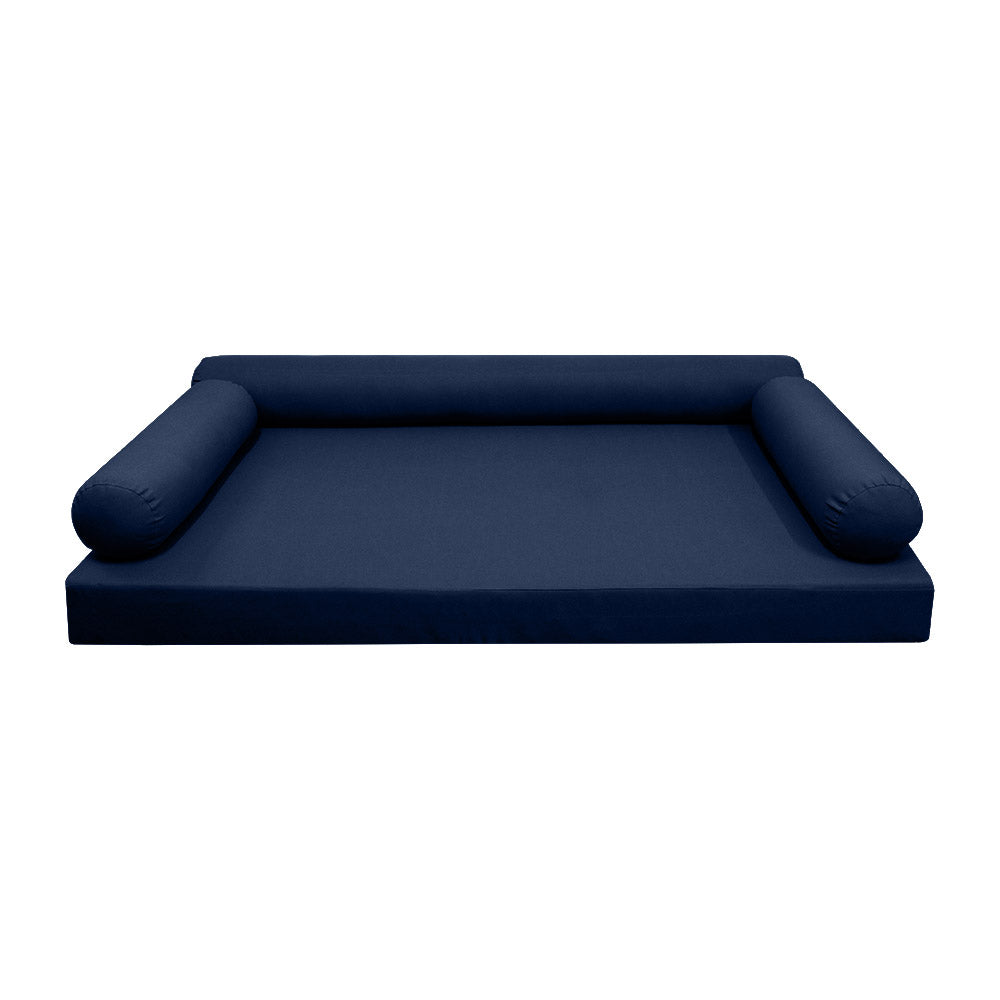 Style6 Twin-XL Size 4PC Knife Edge Outdoor Daybed Mattress Cushion Bolster Pillow Slip Cover COMPLETE SET AD101