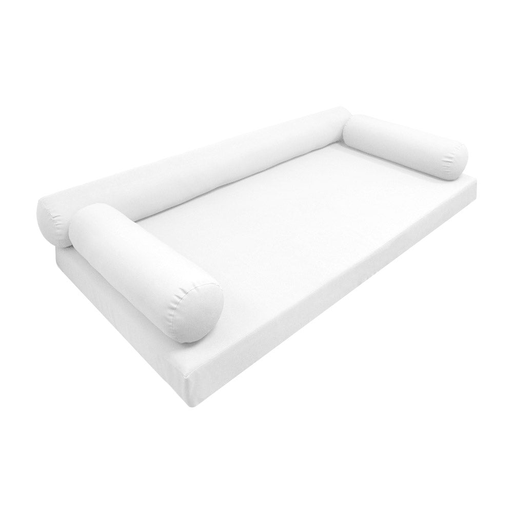 Modern outdoor daybed cushion set with two bolsters and two pillows, ideal for patio, porch, or indoor lounge spaces. — cover only