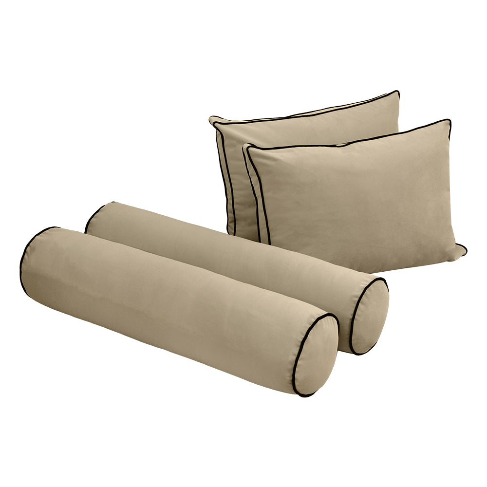 STYLE V1 - Velvet Indoor Daybed Mattress Bolster Backrest Cushion Pillow |COVERS ONLY|