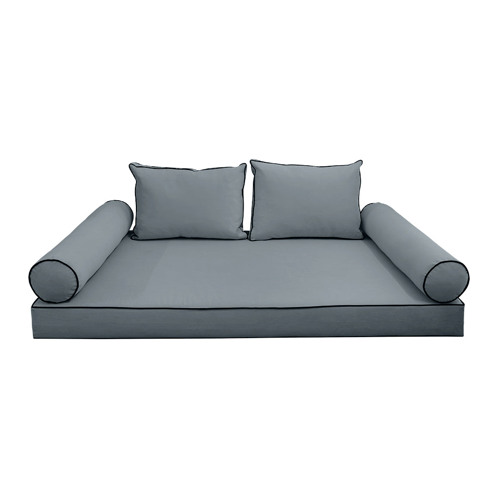 STYLE V1 - Velvet Indoor Daybed Mattress Bolster Backrest Cushion Pillow |COVERS ONLY|