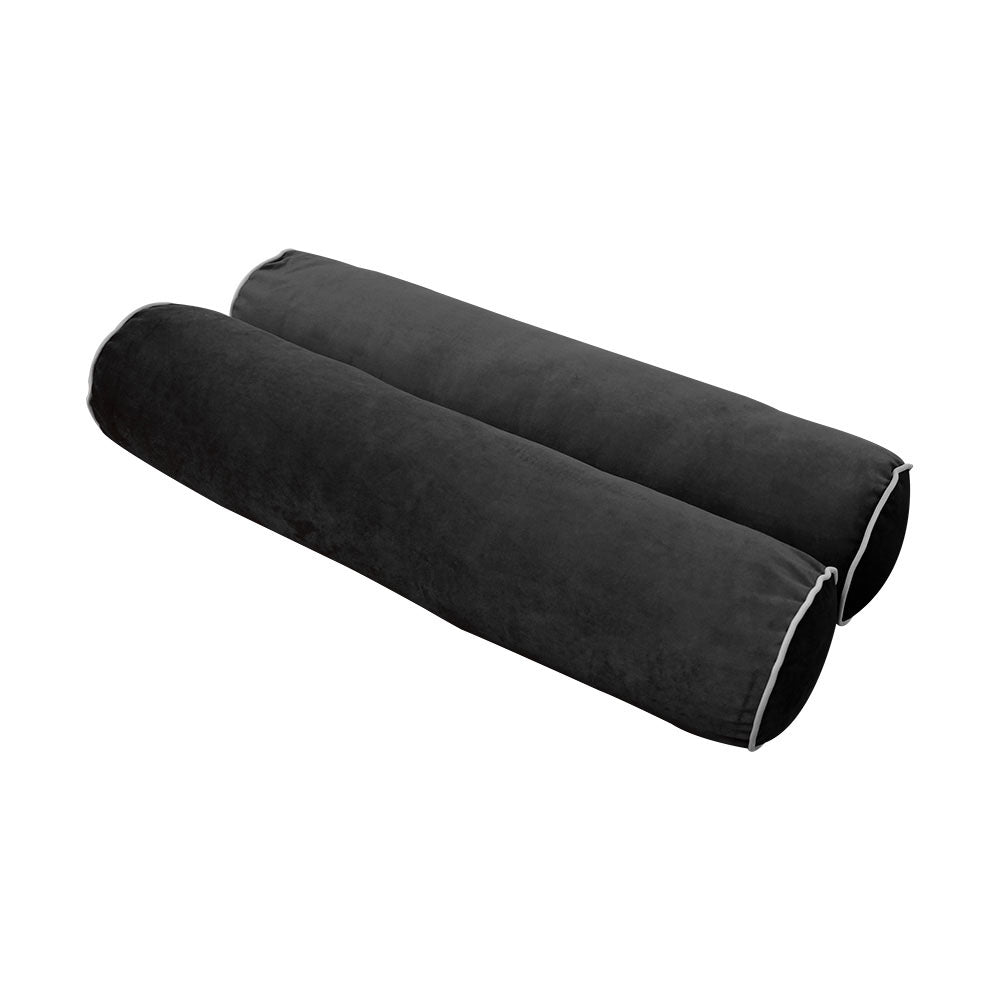 STYLE V5 - Velvet Indoor Daybed Bolster Pillow Cushion |COVERS ONLY|