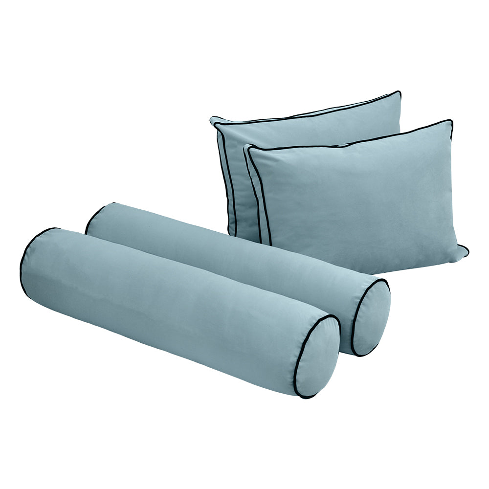 STYLE V1 - Velvet Indoor Daybed Mattress Bolster Backrest Cushion Pillow |COVERS ONLY|