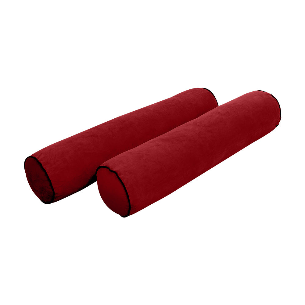 STYLE V5 - Velvet Indoor Daybed Bolster Pillow Cushion |COVERS ONLY|