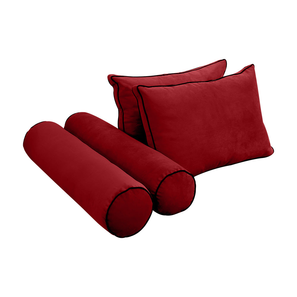 STYLE V1 - Velvet Indoor Daybed Mattress Bolster Backrest Cushion Pillow |COVERS ONLY|