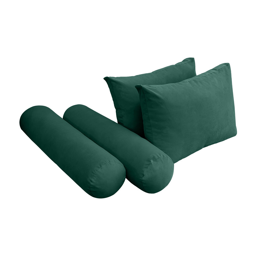 STYLE V1 - Velvet Indoor Daybed Mattress Bolster Backrest Cushion Pillow |COVERS ONLY|