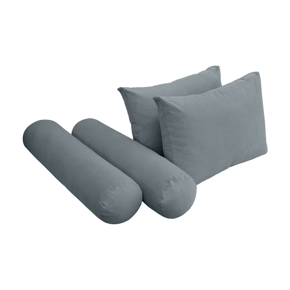 STYLE V1 - Velvet Indoor Daybed Mattress Bolster Backrest Cushion Pillow |COVERS ONLY|