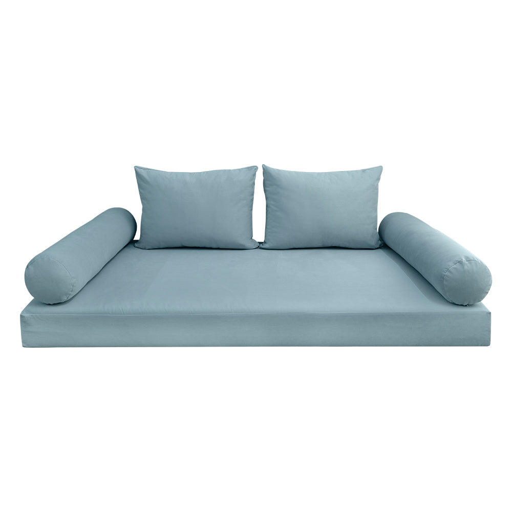 STYLE V1 - Velvet Indoor Daybed Mattress Bolster Backrest Cushion Pillow |COVERS ONLY|