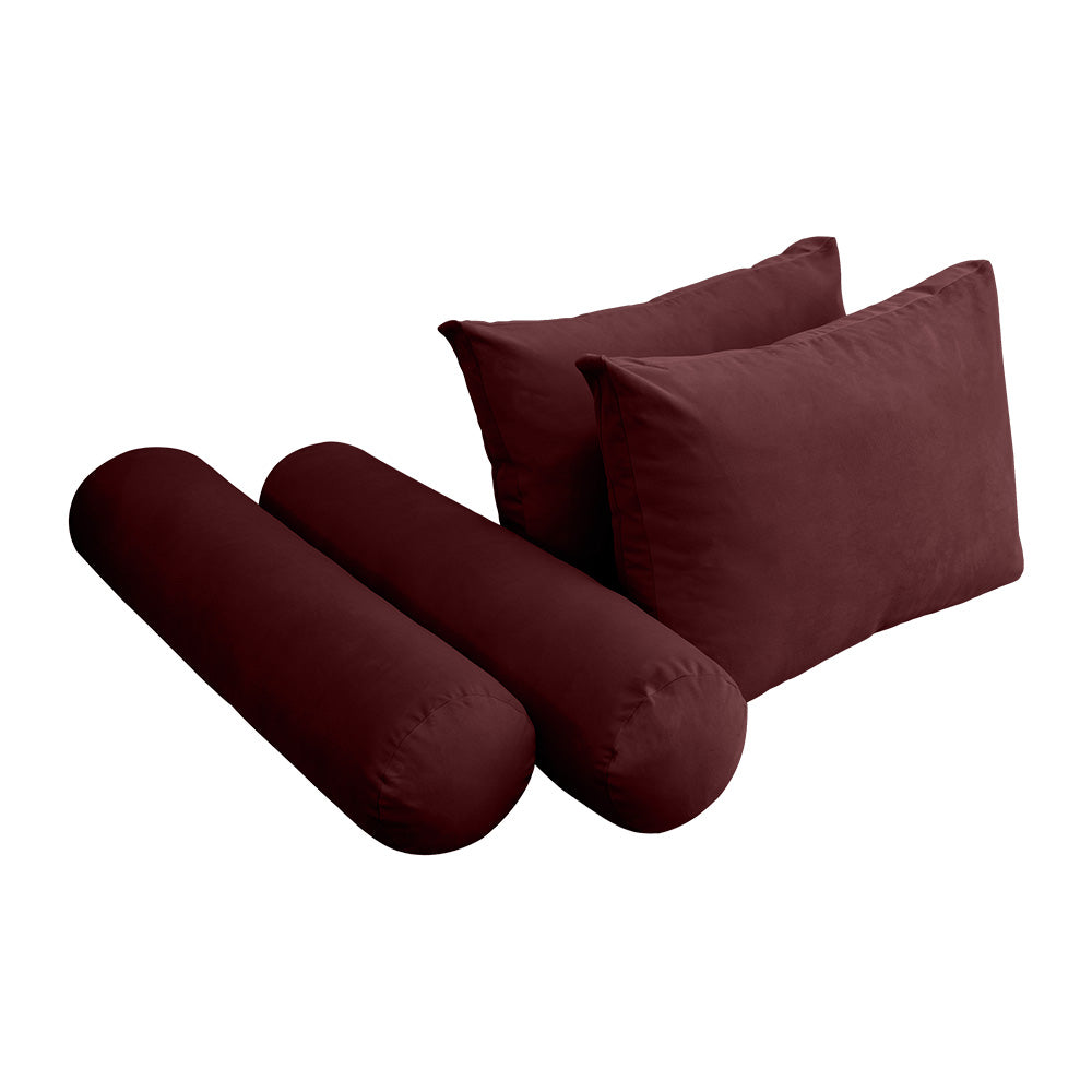 STYLE V1 - Velvet Indoor Daybed Mattress Bolster Backrest Cushion Pillow |COVERS ONLY|