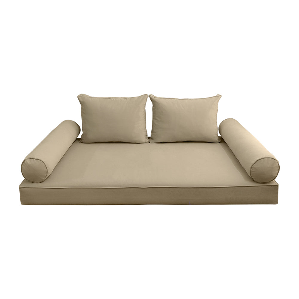 STYLE V1 - Velvet Indoor Daybed Mattress Bolster Backrest Cushion Pillow |COVERS ONLY|