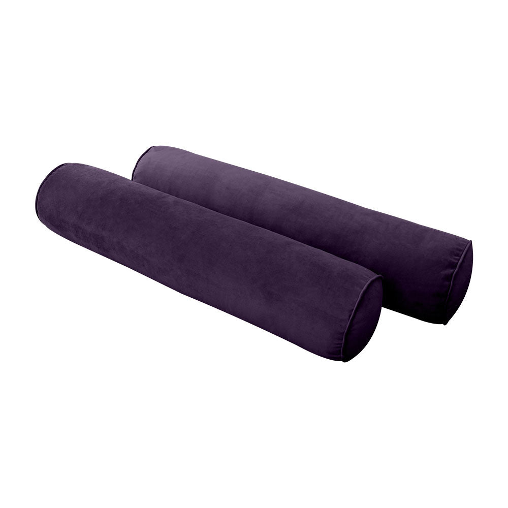 STYLE V5 - Velvet Indoor Daybed Bolster Pillow Cushion |COVERS ONLY|