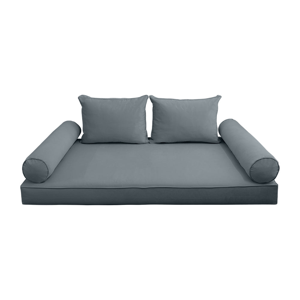 STYLE V1 - Velvet Indoor Daybed Mattress Bolster Backrest Cushion Pillow |COVERS ONLY|