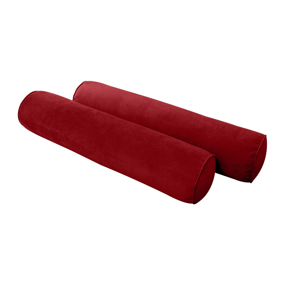 STYLE V5 - Velvet Indoor Daybed Bolster Pillow Cushion |COVERS ONLY|