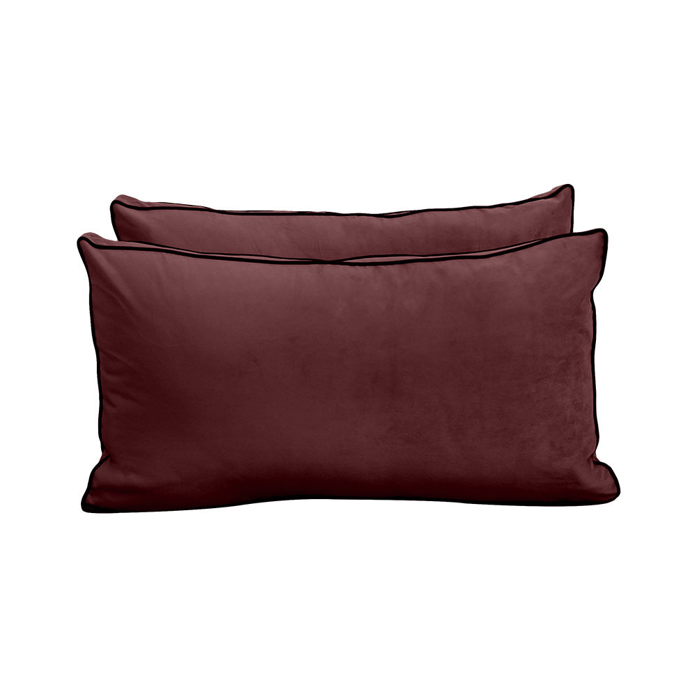 STYLE V2 - Velvet Indoor Daybed Mattress Bolster Backrest Cushion Pillow |COVERS ONLY|