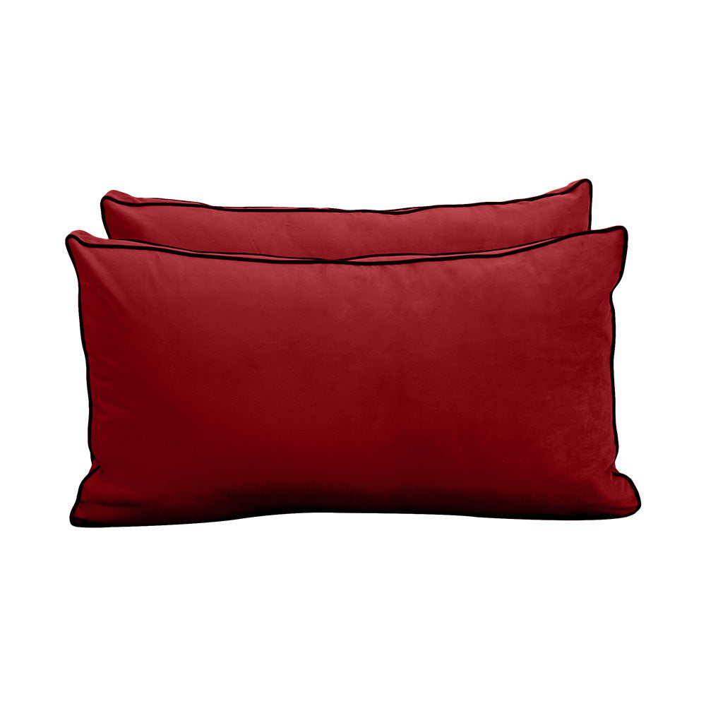 STYLE V2 - Velvet Indoor Daybed Mattress Bolster Backrest Cushion Pillow |COVERS ONLY|
