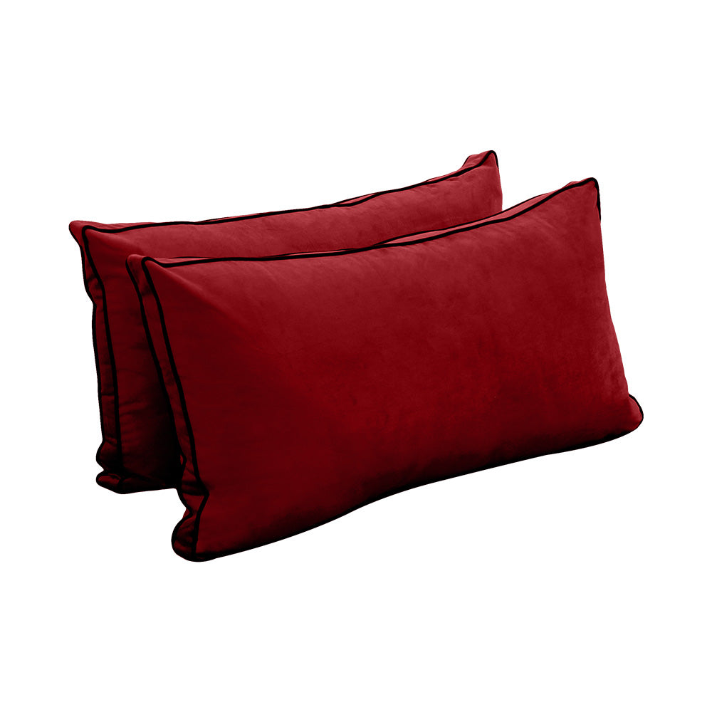 STYLE V2 - Velvet Indoor Daybed Bolster Backrest Cushion Pillow |COVERS ONLY|