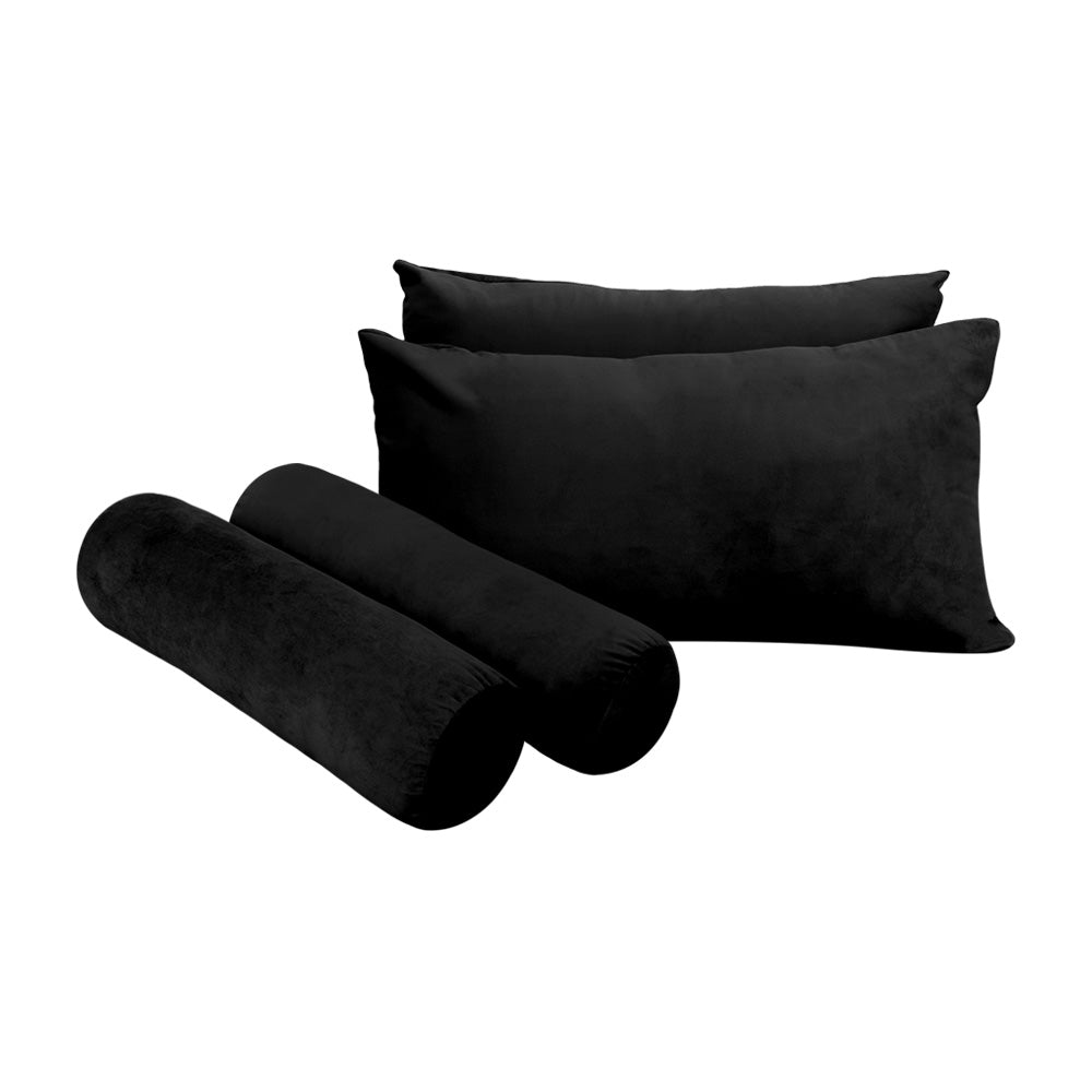 STYLE V2 - Velvet Indoor Daybed Mattress Bolster Backrest Cushion Pillow Complete Set