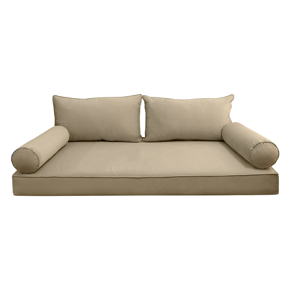 STYLE V2 - Velvet Indoor Daybed Mattress Bolster Backrest Cushion Pillow |COVERS ONLY|