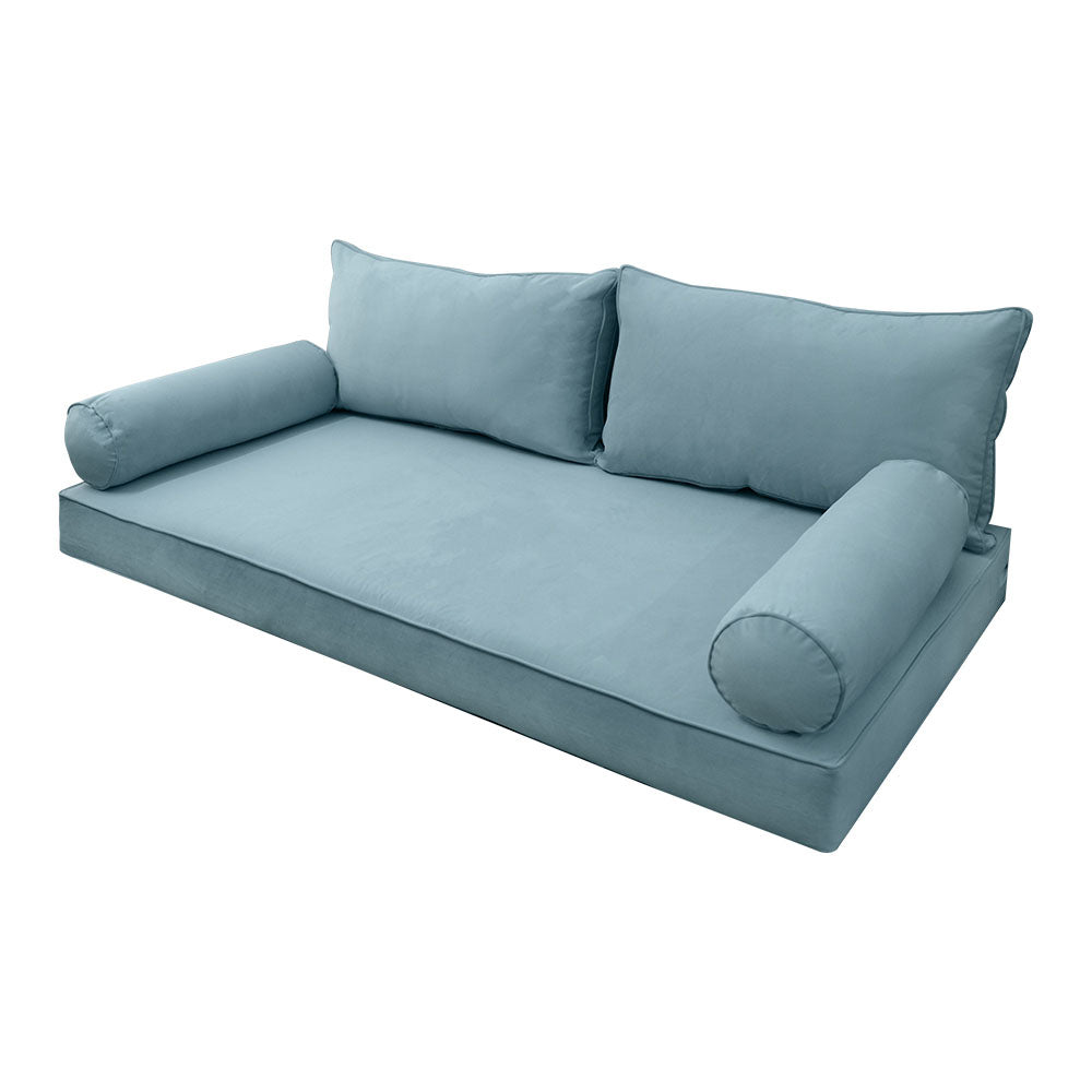 STYLE V2 - Velvet Indoor Daybed Mattress Bolster Backrest Cushion Pillow |COVERS ONLY|