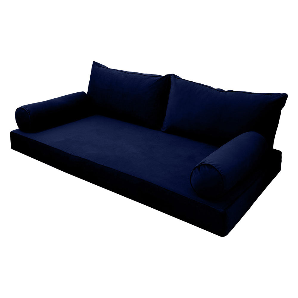 STYLE V2 - Velvet Indoor Daybed Mattress Bolster Backrest Cushion Pillow |COVERS ONLY|