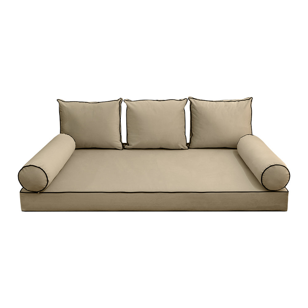 STYLE V3 - Velvet Indoor Daybed Mattress Bolster Backrest Cushion Pillow |COVERS ONLY|