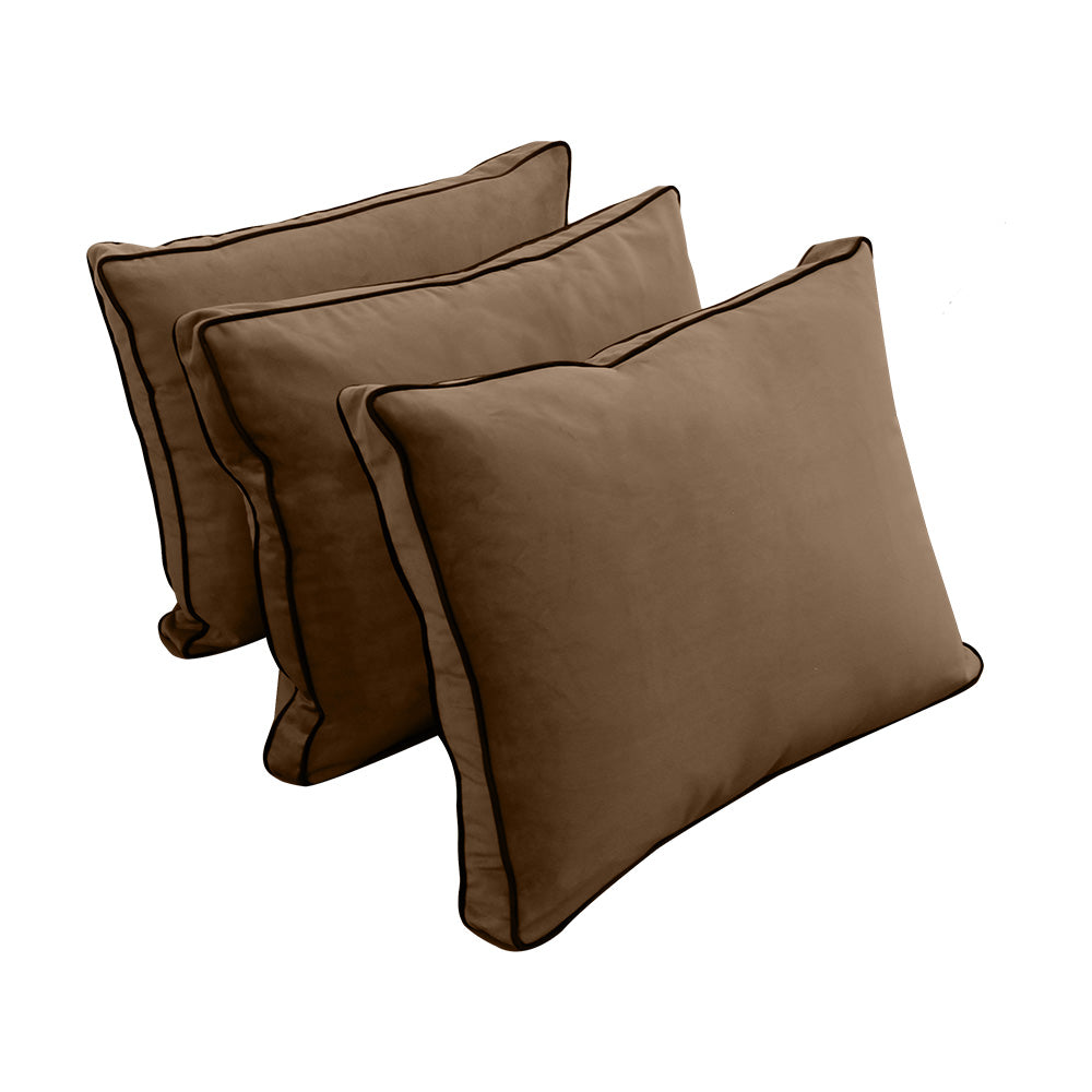 STYLE V3 - Velvet Indoor Daybed Bolster Backrest Cushion Pillow |COVERS ONLY|
