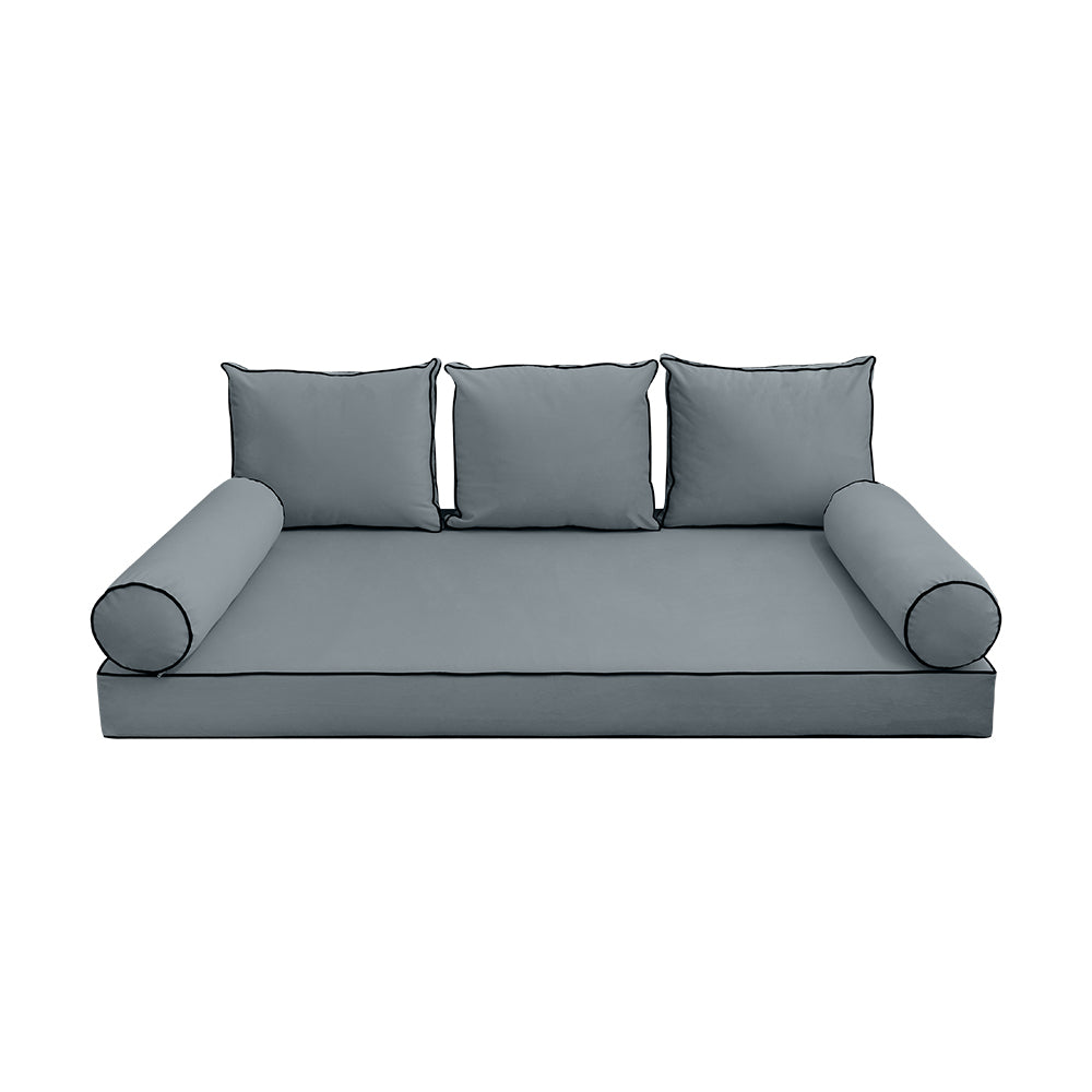 STYLE V3 - Velvet Indoor Daybed Mattress Bolster Backrest Cushion Pillow |COVERS ONLY|