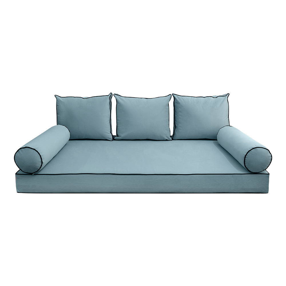 STYLE V3 - Velvet Indoor Daybed Mattress Bolster Backrest Cushion Pillow |COVERS ONLY|