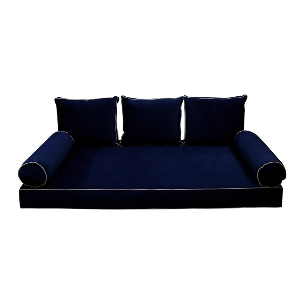 STYLE V3 - Velvet Indoor Daybed Mattress Bolster Backrest Cushion Pillow |COVERS ONLY|