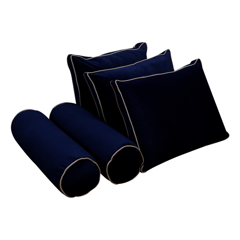 STYLE V3 - Velvet Indoor Daybed Bolster Backrest Cushion Pillow |COVERS ONLY|
