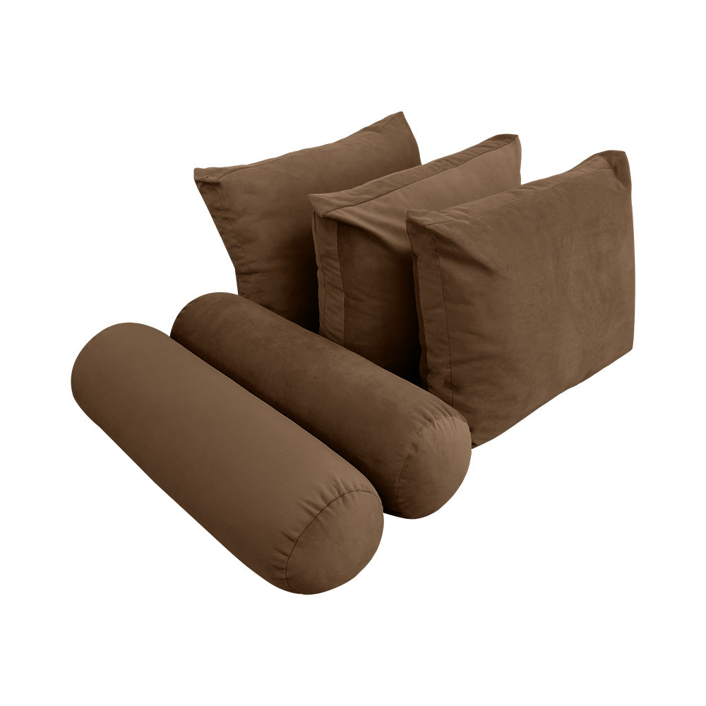 STYLE V3 - Velvet Indoor Daybed Bolster Backrest Cushion Pillow |COVERS ONLY|