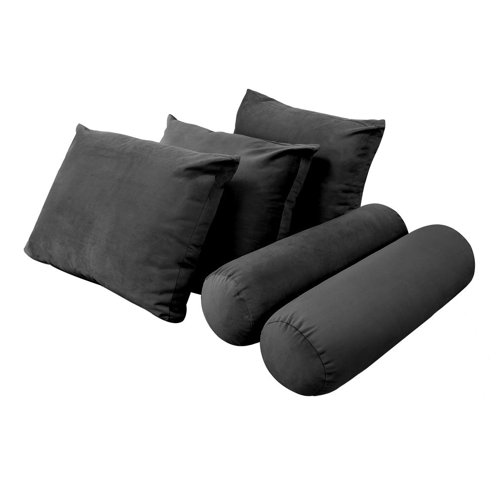 STYLE V3 - Velvet Indoor Daybed Bolster Backrest Cushion Pillow |COVERS ONLY|