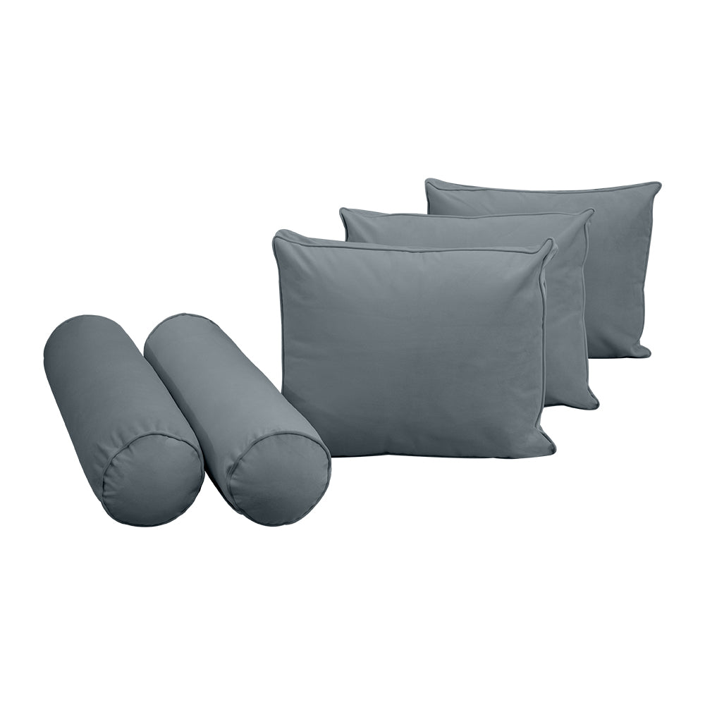 STYLE V3 - Velvet Indoor Daybed Bolster Backrest Cushion Pillow |COVERS ONLY|
