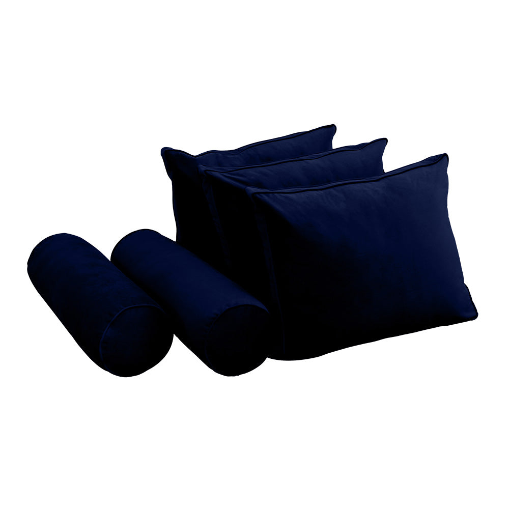 STYLE V3 - Velvet Indoor Daybed Bolster Backrest Cushion Pillow |COVERS ONLY|