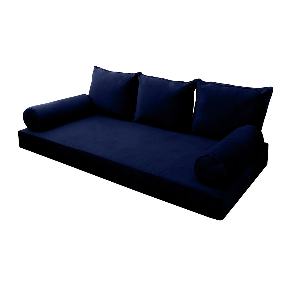 STYLE V3 - Velvet Indoor Daybed Mattress Bolster Backrest Cushion Pillow |COVERS ONLY|