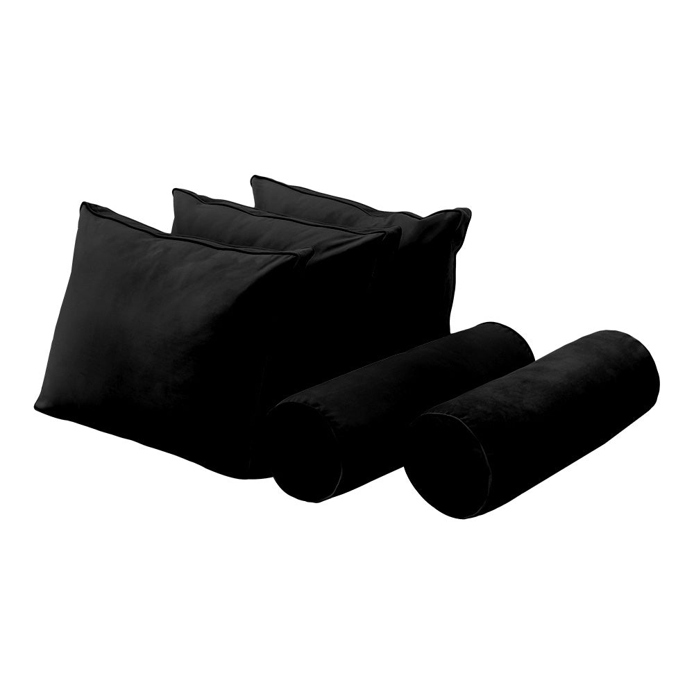 STYLE V3 - Velvet Indoor Daybed Bolster Backrest Cushion Pillow |COVERS ONLY|