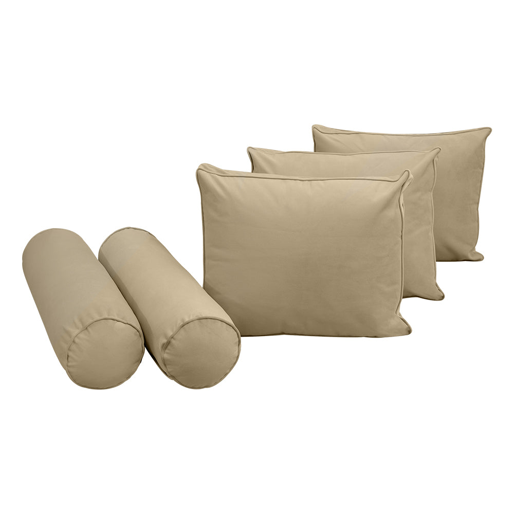 STYLE V3 - Velvet Indoor Daybed Bolster Backrest Cushion Pillow |COVERS ONLY|