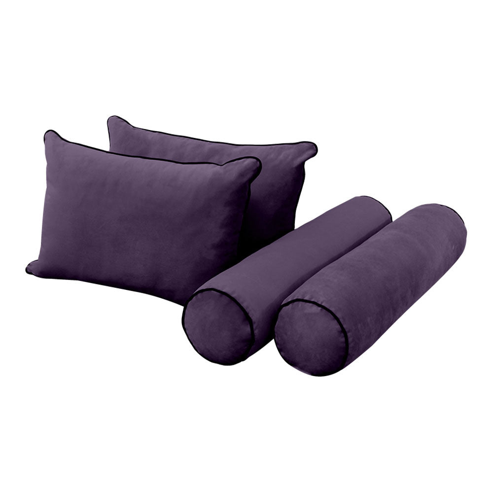 STYLE V4 - Velvet Indoor Daybed Mattress Bolster Backrest Cushion Pillow |COVERS ONLY|