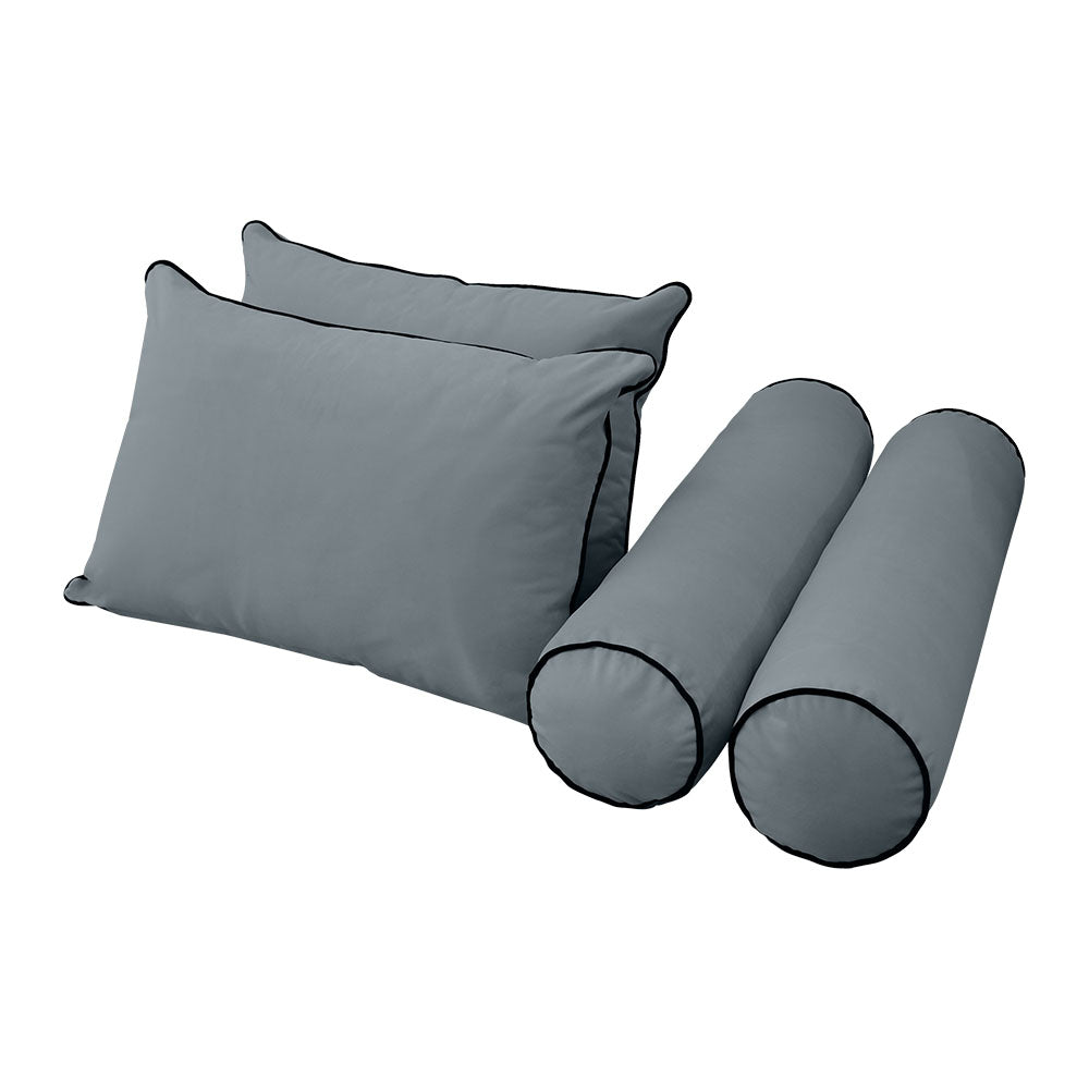 STYLE V4 - Velvet Indoor Daybed Bolster Backrest Cushion Pillow |COVERS ONLY|