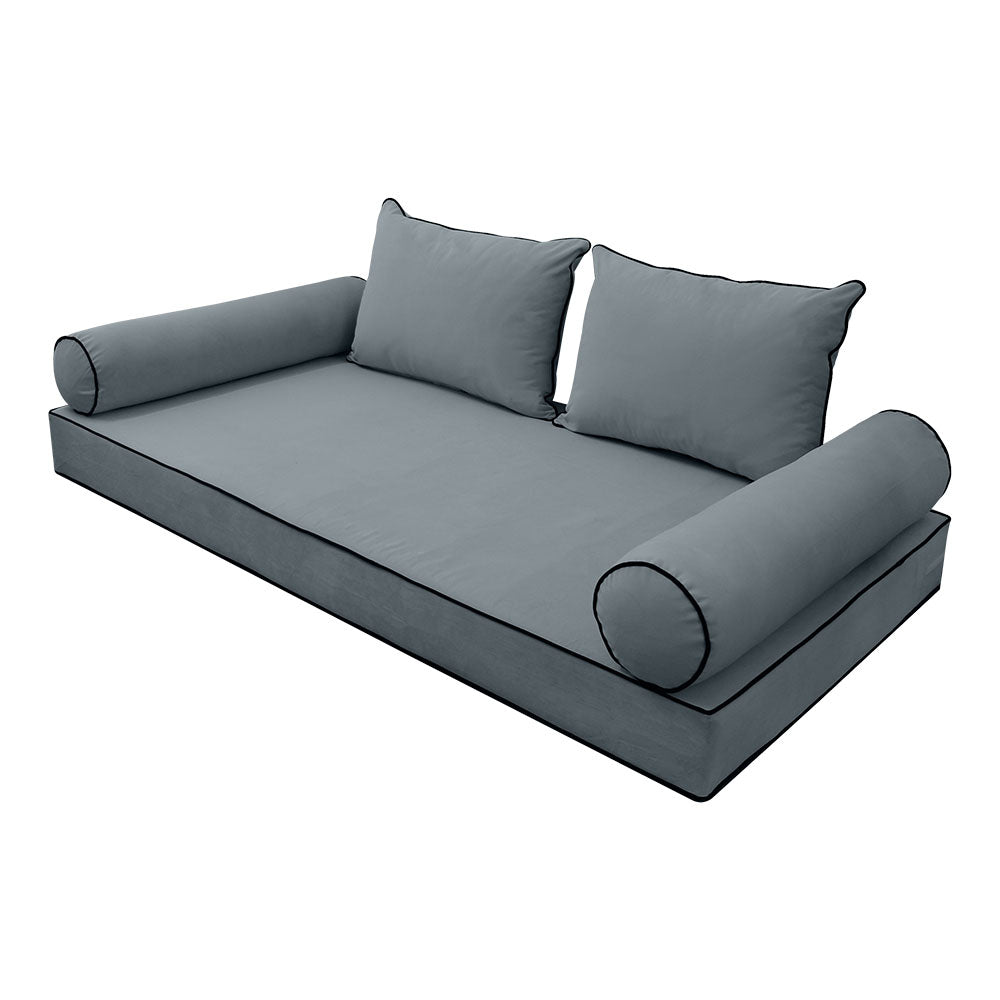 STYLE V4 - Velvet Indoor Daybed Mattress Bolster Backrest Cushion Pillow |COVERS ONLY|