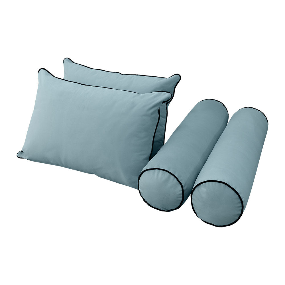STYLE V4 - Velvet Indoor Daybed Bolster Backrest Cushion Pillow |COVERS ONLY|