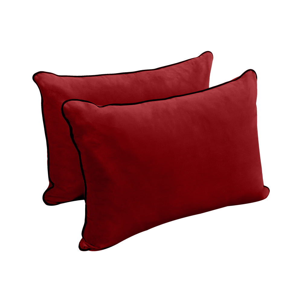 STYLE V4 - Velvet Indoor Daybed Bolster Backrest Cushion Pillow |COVERS ONLY|
