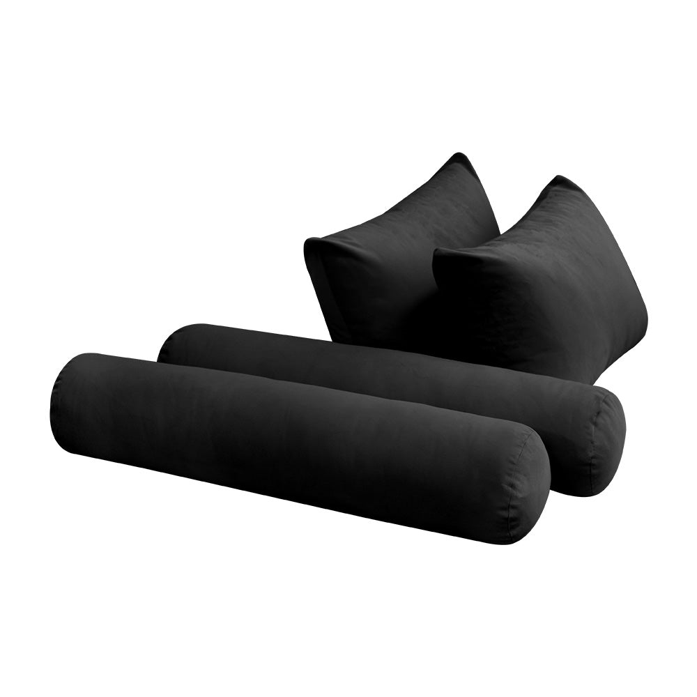 STYLE V4 - Velvet Indoor Daybed Bolster Backrest Cushion Pillow |COVERS ONLY|