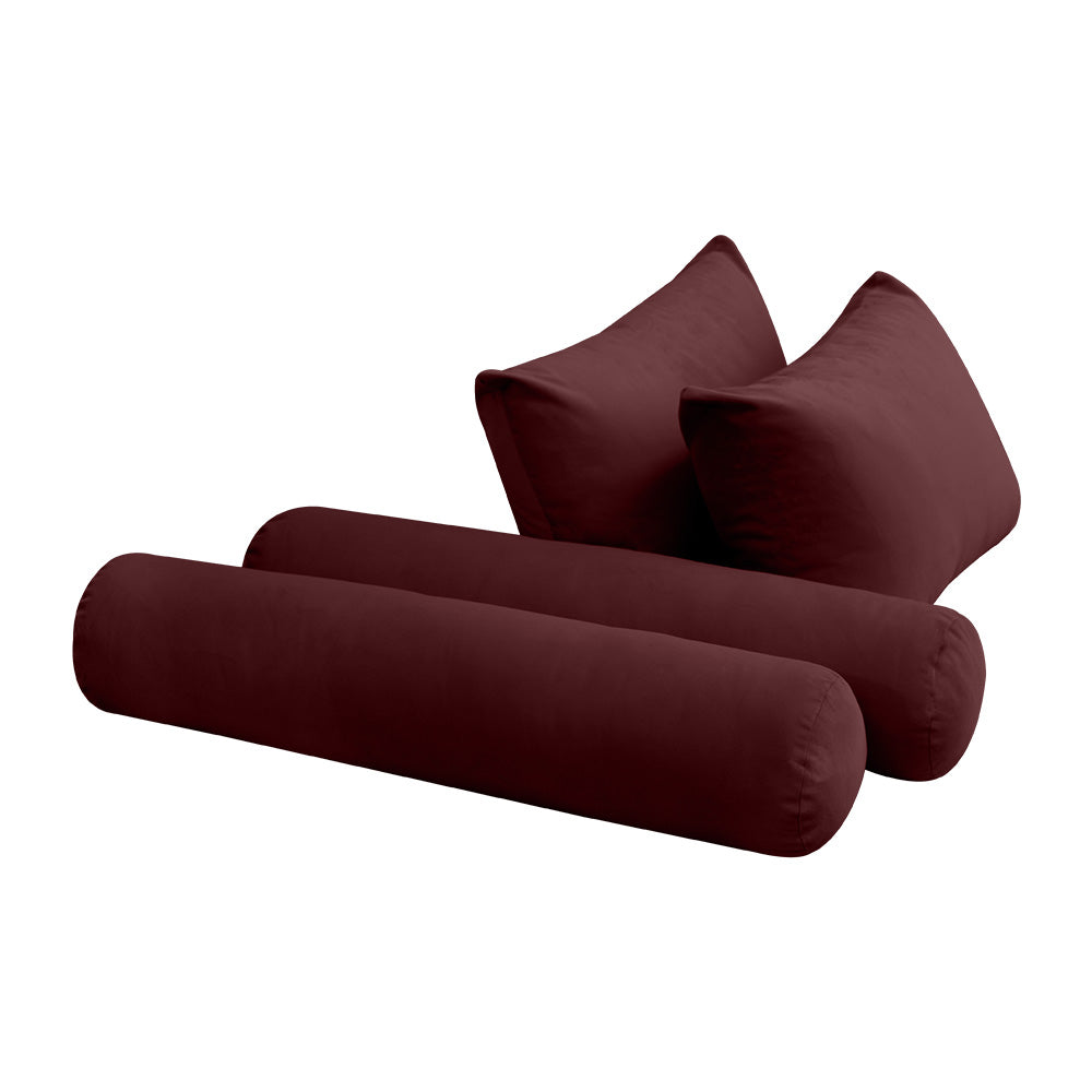 STYLE V4 - Velvet Indoor Daybed Bolster Backrest Cushion Pillow |COVERS ONLY|