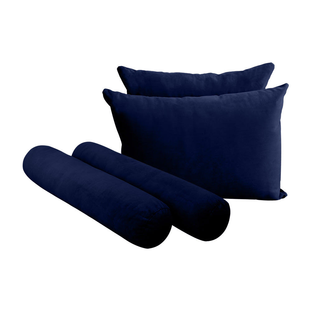 STYLE V4 - Velvet Indoor Daybed Mattress Bolster Backrest Cushion Pillow |COVERS ONLY|